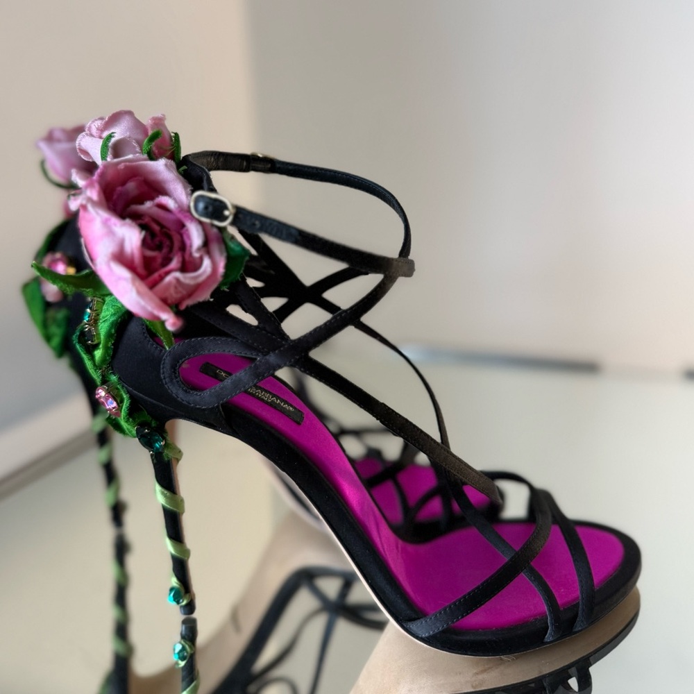 New DOLCE & GABBANA Rose Keira Sandals 40 - Picture 11 of 13